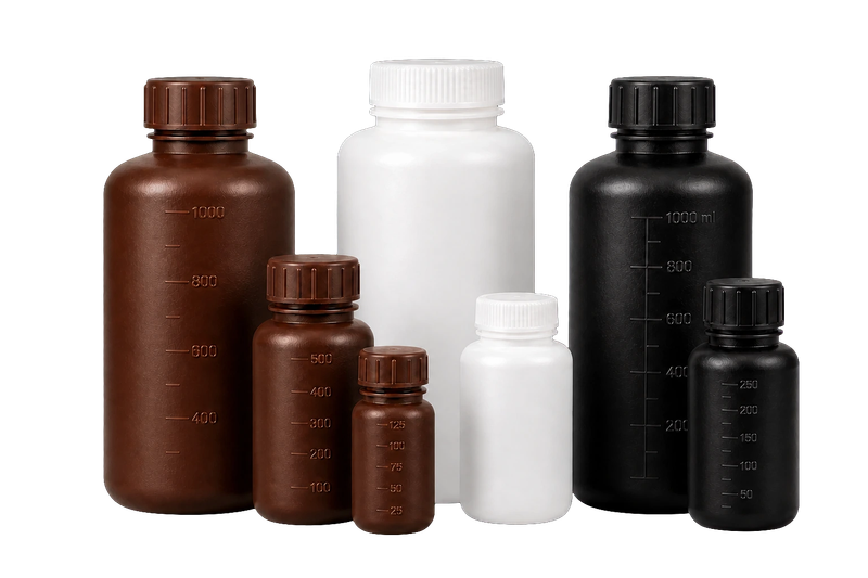 HDPE and PP reagent bottles