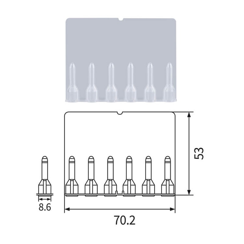 Empty Blood Grouping Gel-Card Components — 6 Tube Blood-Grouping Gel Card — SKU 62031