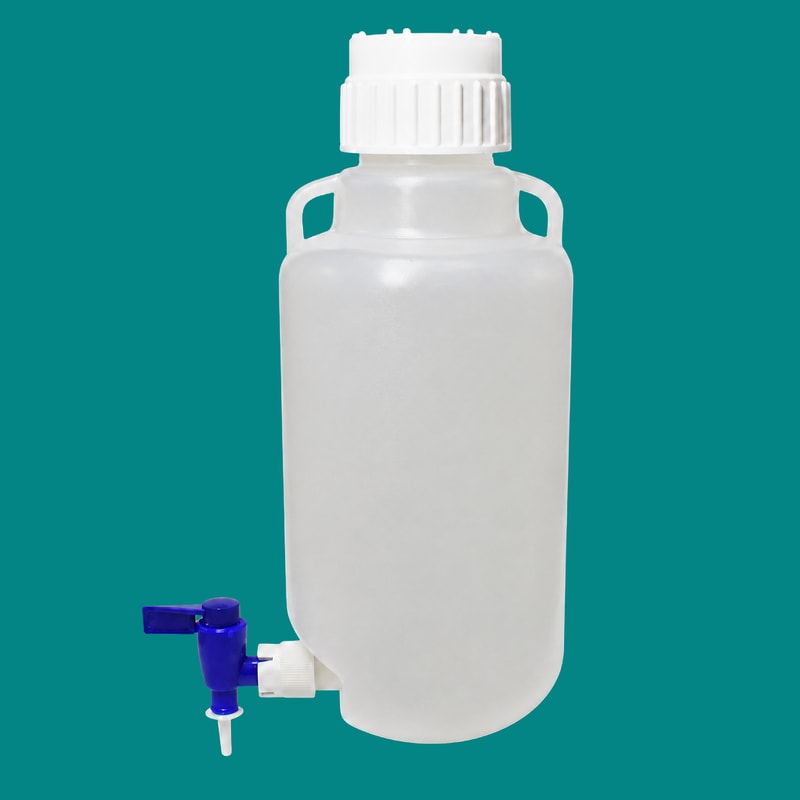 white-cap HDPE dispensing carboy — 5 L — SKU 82200