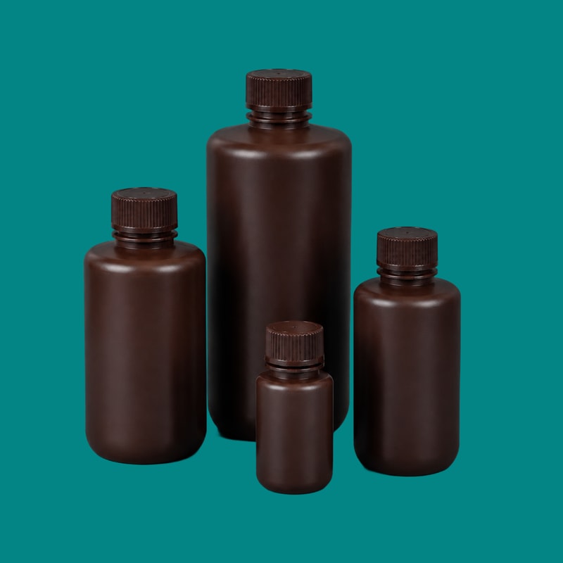 Amber HDPE Narrow-Mouth Bottles