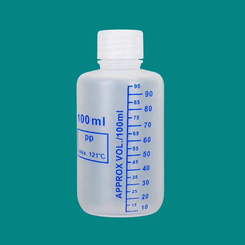 PP Graduated Narrow-Mouth Bottles — 100 mL — SKU 82262