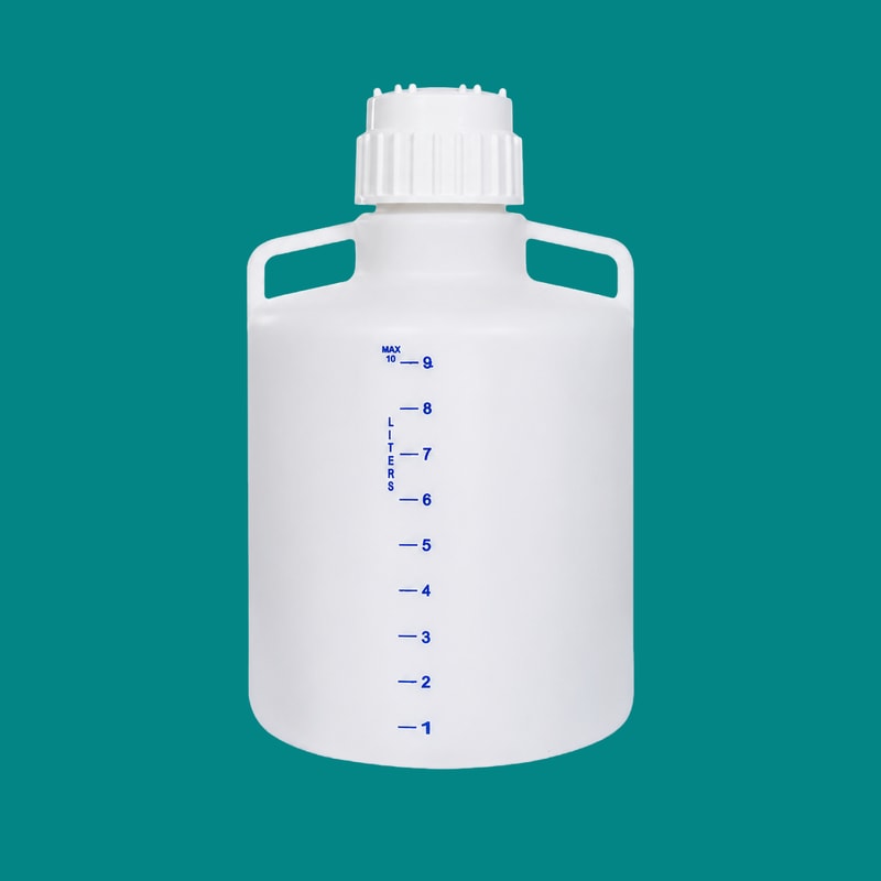 wide-mouth PP carboy with handles — 10 L — SKU 82107