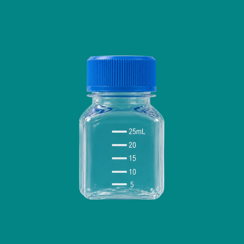 PET square media bottle — 25 mL — SKU 82093