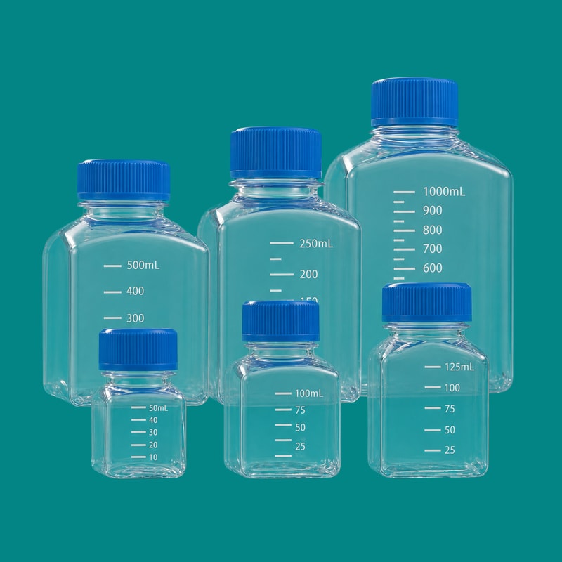 Square PETG Media Bottles