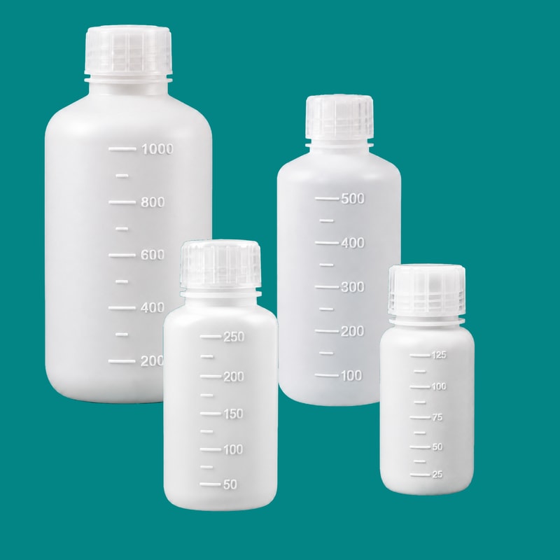White HDPE Graduated Narrow-Mouth Bottles