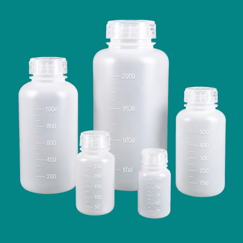 White HDPE Graduated Wide-Mouth Bottles